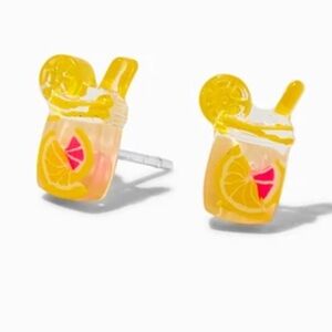 Claire's Luxe Sterling Silver Post Lemonade Stud Earrings FoodDrink Earrings NEW
